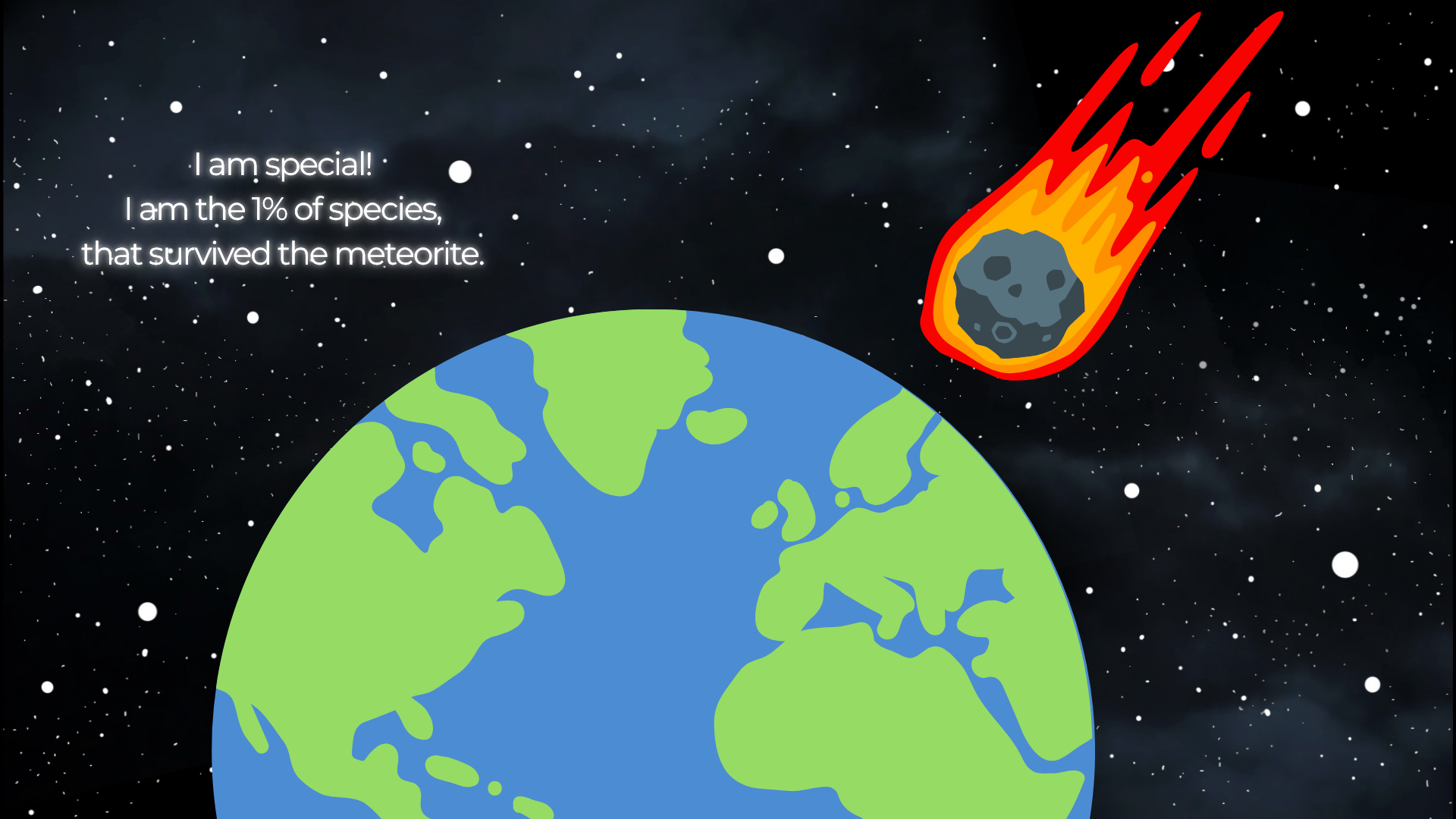 Earth and meteor illustration about surviving the meteorite